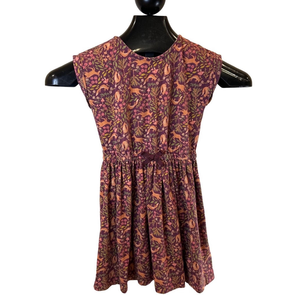 Cynthia Rowley Kids Girls Dress Size 5‎ 6 Fox Floral Print Elastic Waist